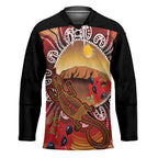 Indigenous Goanna Australia Hockey Jersey Aussie Uluru Ayers Rock Sturt's Desert Pea