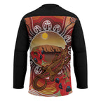 Indigenous Goanna Australia Hockey Jersey Aussie Uluru Ayers Rock Sturt's Desert Pea