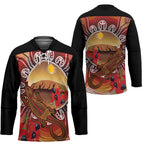 Indigenous Goanna Australia Hockey Jersey Aussie Uluru Ayers Rock Sturt's Desert Pea