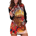 Indigenous Goanna Australia Hoodie Dress Aussie Uluru Ayers Rock Sturt's Desert Pea