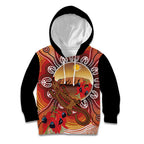 Indigenous Goanna Australia Kid Hoodie Aussie Uluru Ayers Rock Sturt's Desert Pea