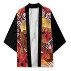 Indigenous Goanna Australia Kimono Aussie Uluru Ayers Rock Sturt's Desert Pea