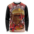 Indigenous Goanna Australia Long Sleeve Shirt Aussie Uluru Ayers Rock Sturt's Desert Pea