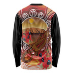 Indigenous Goanna Australia Long Sleeve Shirt Aussie Uluru Ayers Rock Sturt's Desert Pea