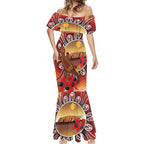 Indigenous Goanna Australia Mermaid Dress Aussie Uluru Ayers Rock Sturt's Desert Pea