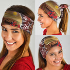 Indigenous Goanna Australia Neck Gaiter Aussie Uluru Ayers Rock Sturt's Desert Pea