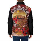 Indigenous Goanna Australia Padded Jacket Aussie Uluru Ayers Rock Sturt's Desert Pea