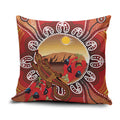Indigenous Goanna Australia Pillow Cover Aussie Uluru Ayers Rock Sturt's Desert Pea