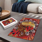 Indigenous Goanna Australia Puzzle Aussie Uluru Ayers Rock Sturt's Desert Pea