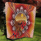 Indigenous Goanna Australia Quilt Aussie Uluru Ayers Rock Sturt's Desert Pea