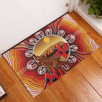 Indigenous Goanna Australia Rubber Doormat Aussie Uluru Ayers Rock Sturt's Desert Pea