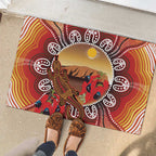 Indigenous Goanna Australia Rubber Doormat Aussie Uluru Ayers Rock Sturt's Desert Pea