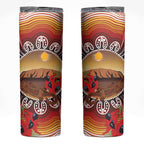 Indigenous Goanna Australia Skinny Tumbler Aussie Uluru Ayers Rock Sturt's Desert Pea