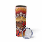 Indigenous Goanna Australia Skinny Tumbler Aussie Uluru Ayers Rock Sturt's Desert Pea
