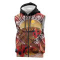 Indigenous Goanna Australia Sleeveless Zip Hoodie Aussie Uluru Ayers Rock Sturt's Desert Pea