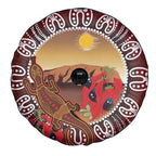Indigenous Goanna Australia Spare Tire Cover Aussie Uluru Ayers Rock Sturt's Desert Pea