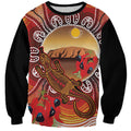 Indigenous Goanna Australia Sweatshirt Aussie Uluru Ayers Rock Sturt's Desert Pea