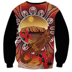 Indigenous Goanna Australia Sweatshirt Aussie Uluru Ayers Rock Sturt's Desert Pea