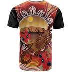 Indigenous Goanna Australia T Shirt Aussie Uluru Ayers Rock Sturt's Desert Pea