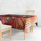 Indigenous Goanna Australia Tablecloth Aussie Uluru Ayers Rock Sturt's Desert Pea