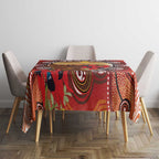 Indigenous Goanna Australia Tablecloth Aussie Uluru Ayers Rock Sturt's Desert Pea