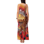 Indigenous Goanna Australia Tank Maxi Dress Aussie Uluru Ayers Rock Sturt's Desert Pea
