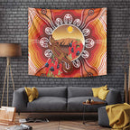 Indigenous Goanna Australia Tapestry Aussie Uluru Ayers Rock Sturt's Desert Pea