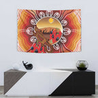 Indigenous Goanna Australia Tapestry Aussie Uluru Ayers Rock Sturt's Desert Pea