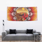 Indigenous Goanna Australia Tapestry Aussie Uluru Ayers Rock Sturt's Desert Pea