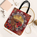 Indigenous Goanna Australia Tote Bag Aussie Uluru Ayers Rock Sturt's Desert Pea