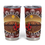 Indigenous Goanna Australia Tumbler Cup Aussie Uluru Ayers Rock Sturt's Desert Pea