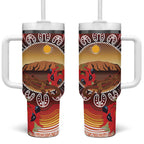 Indigenous Goanna Australia Tumbler With Handle Aussie Uluru Ayers Rock Sturt's Desert Pea