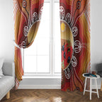 Indigenous Goanna Australia Window Curtain Aussie Uluru Ayers Rock Sturt's Desert Pea