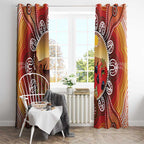 Indigenous Goanna Australia Window Curtain Aussie Uluru Ayers Rock Sturt's Desert Pea
