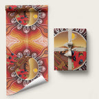 Indigenous Goanna Australia Wrapping Paper Aussie Uluru Ayers Rock Sturt's Desert Pea