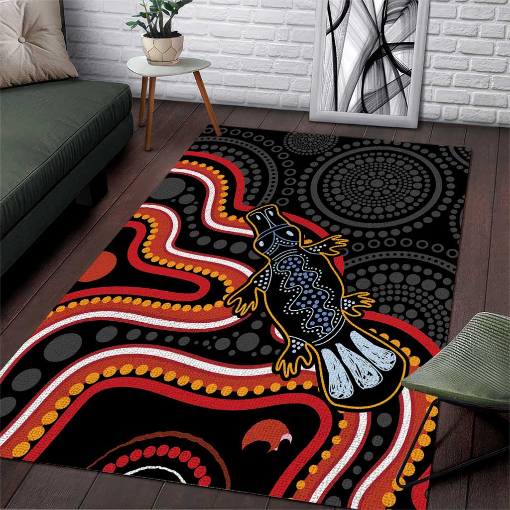 Indigenous Platypus Australia Area Rug Australian Aboriginal Art Proud