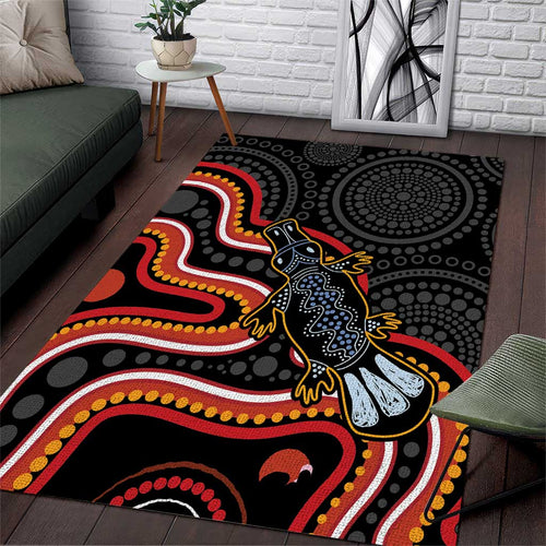 Indigenous Platypus Australia Area Rug Australian Aboriginal Art Proud