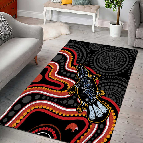 Indigenous Platypus Australia Area Rug Australian Aboriginal Art Proud