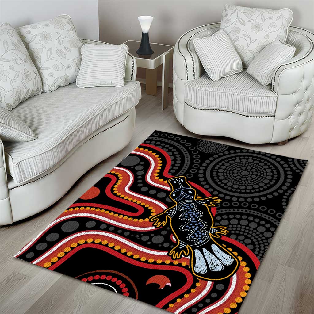 Indigenous Platypus Australia Area Rug Australian Aboriginal Art Proud