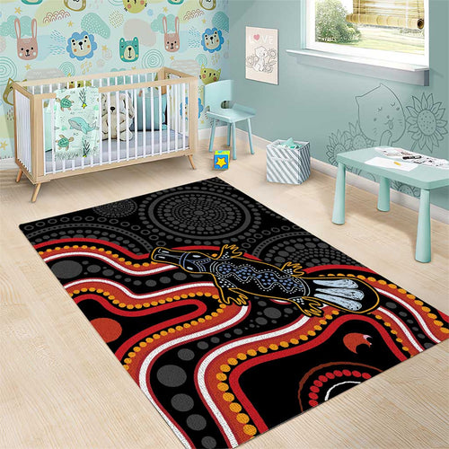 Indigenous Platypus Australia Area Rug Australian Aboriginal Art Proud