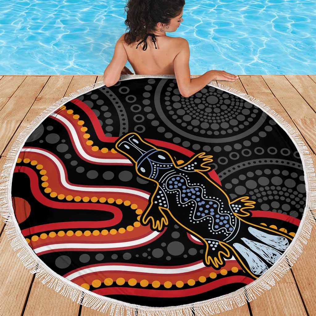 Indigenous Platypus Australia Beach Blanket Australian Aboriginal Art Proud