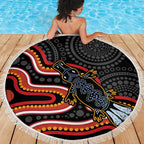 Indigenous Platypus Australia Beach Blanket Australian Aboriginal Art Proud