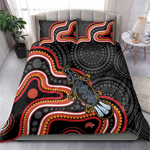 Indigenous Platypus Australia Bedding Set Australian Aboriginal Art Proud