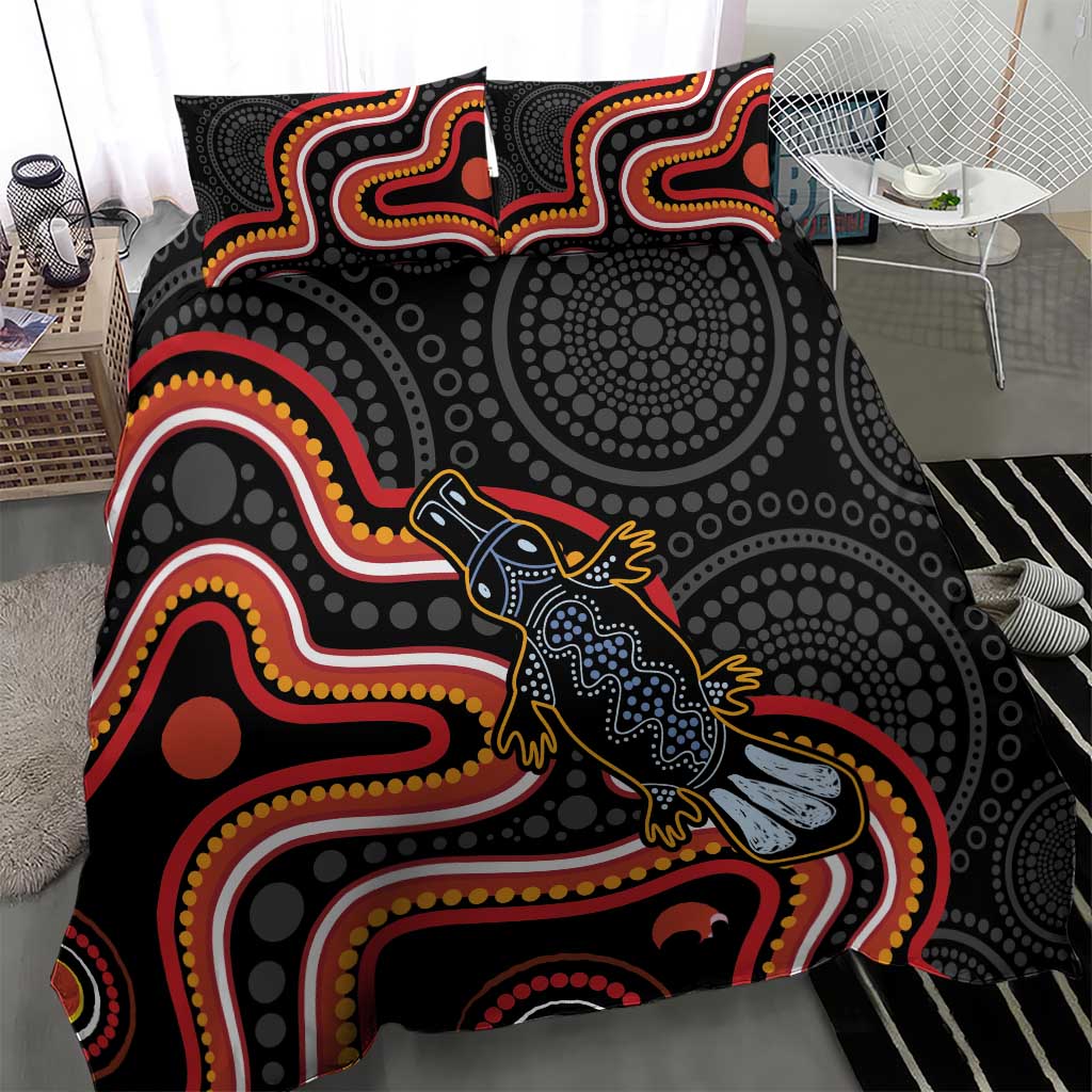 Indigenous Platypus Australia Bedding Set Australian Aboriginal Art Proud