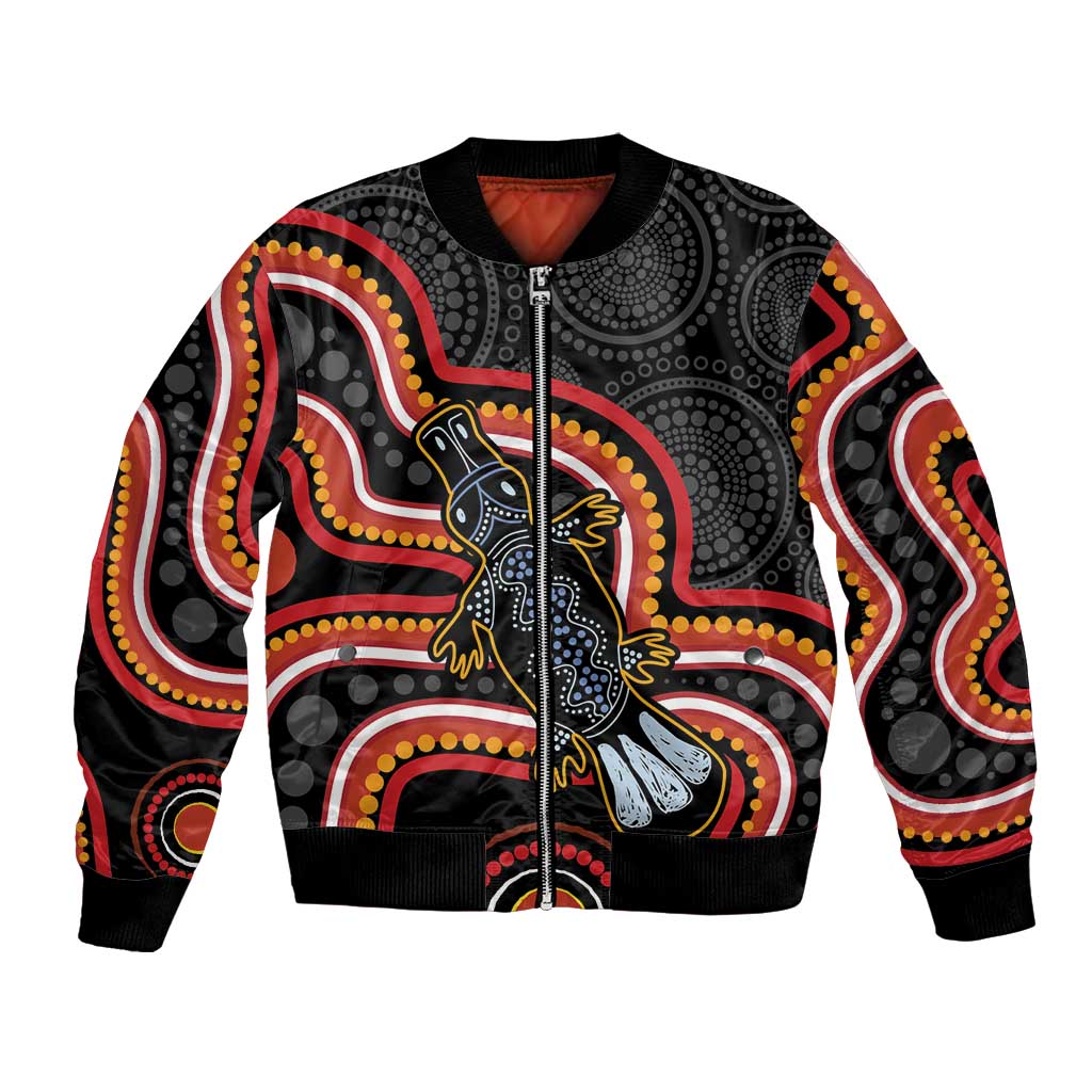 Indigenous Platypus Australia Bomber Jacket Australian Aboriginal Art Proud