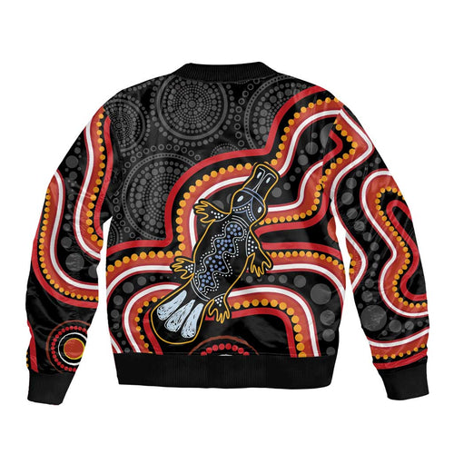Indigenous Platypus Australia Bomber Jacket Australian Aboriginal Art Proud