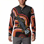 Indigenous Platypus Australia Button Sweatshirt Australian Aboriginal Art Proud