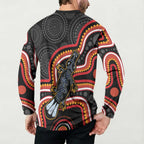 Indigenous Platypus Australia Button Sweatshirt Australian Aboriginal Art Proud