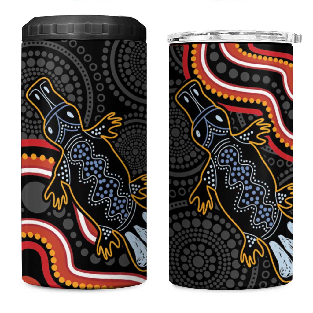 Indigenous Platypus Australia 4 in 1 Can Cooler Tumbler Australian Aboriginal Art Proud