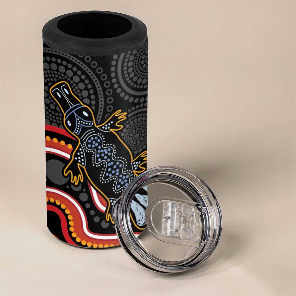 Indigenous Platypus Australia 4 in 1 Can Cooler Tumbler Australian Aboriginal Art Proud